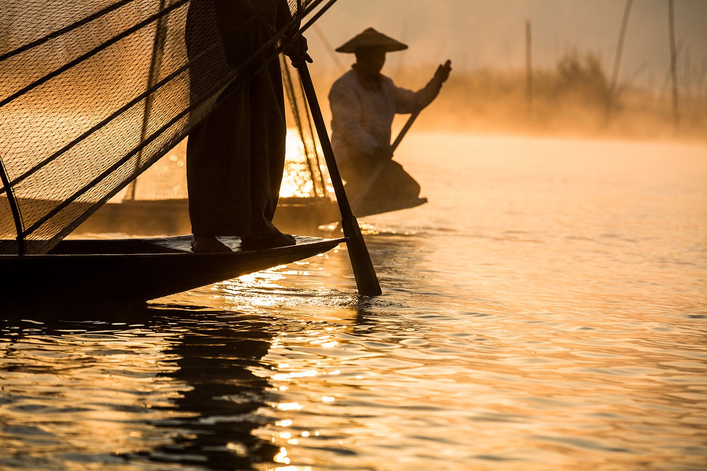 Inle Lake at sunrise in Myanmar