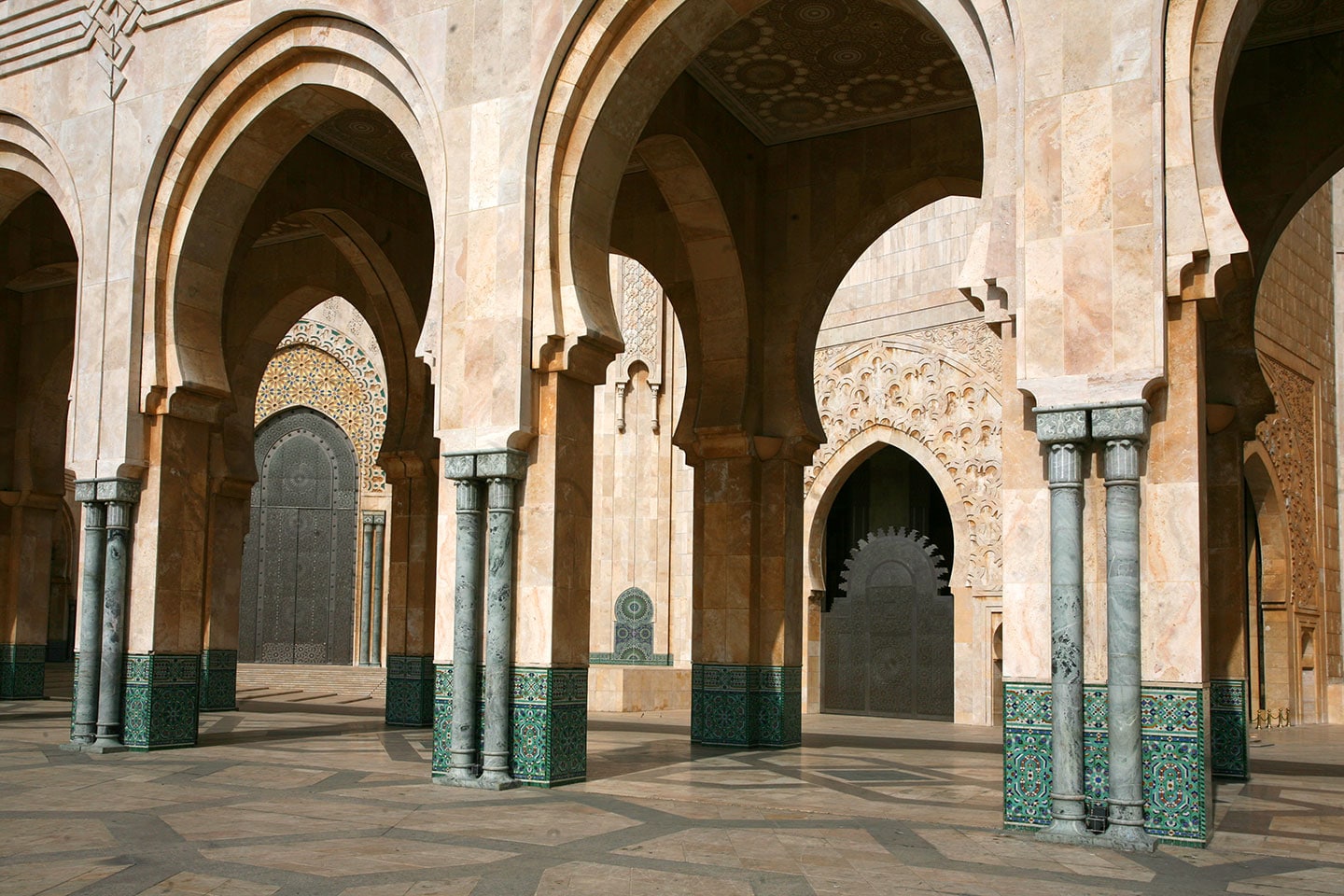 Detail of the Hassan II Mosque in Casablanca, Morocco