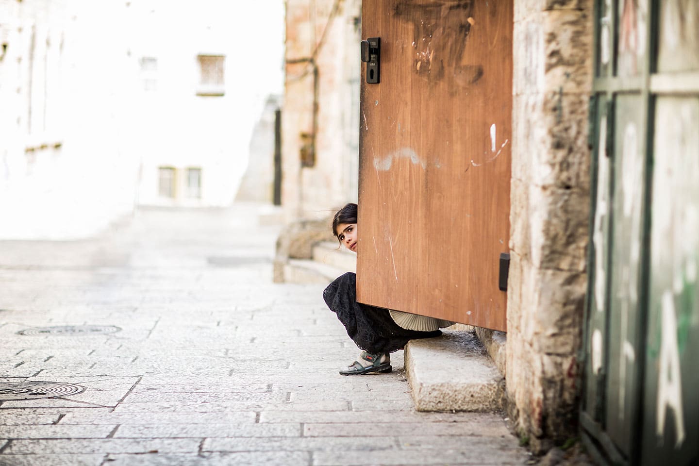 Young girl in the streets of Jerusalem, Israel
