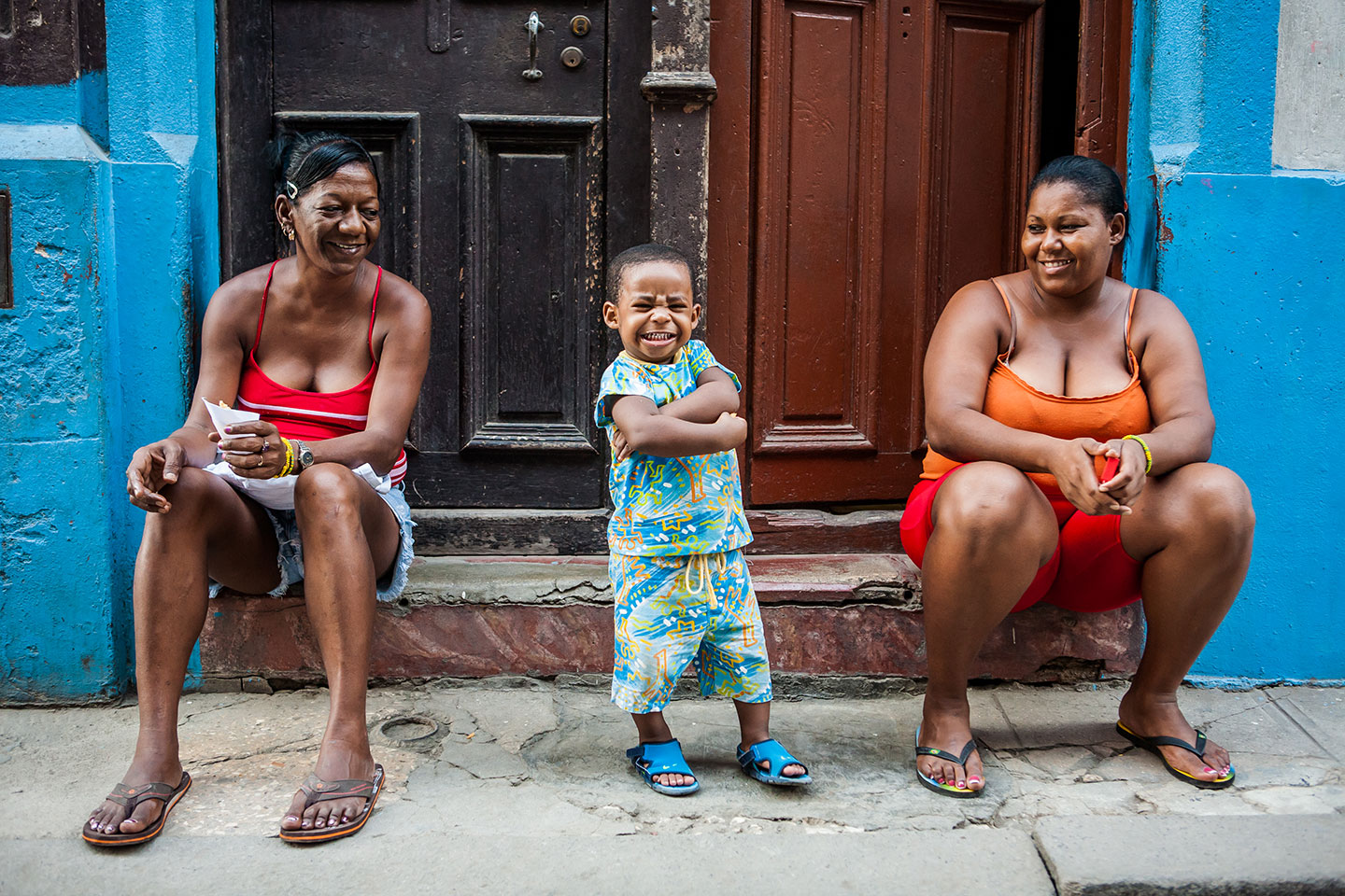 Family in the steets of Trinidad, Cuba