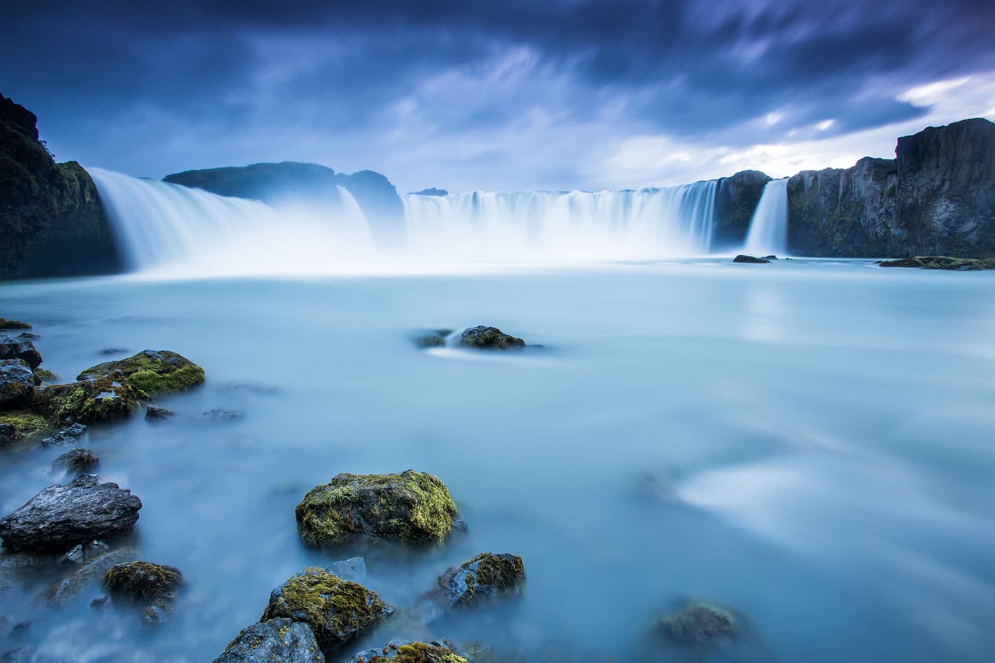 The impressive Godafoss waterfalls in Iceland