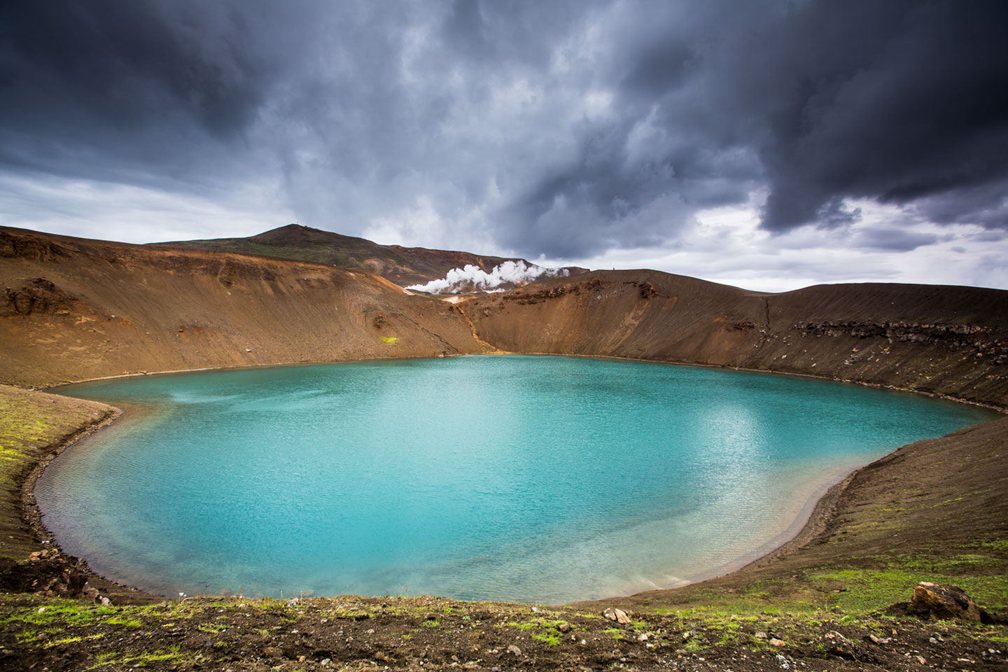 Krafla Viti volcanic crater lake in Iceland