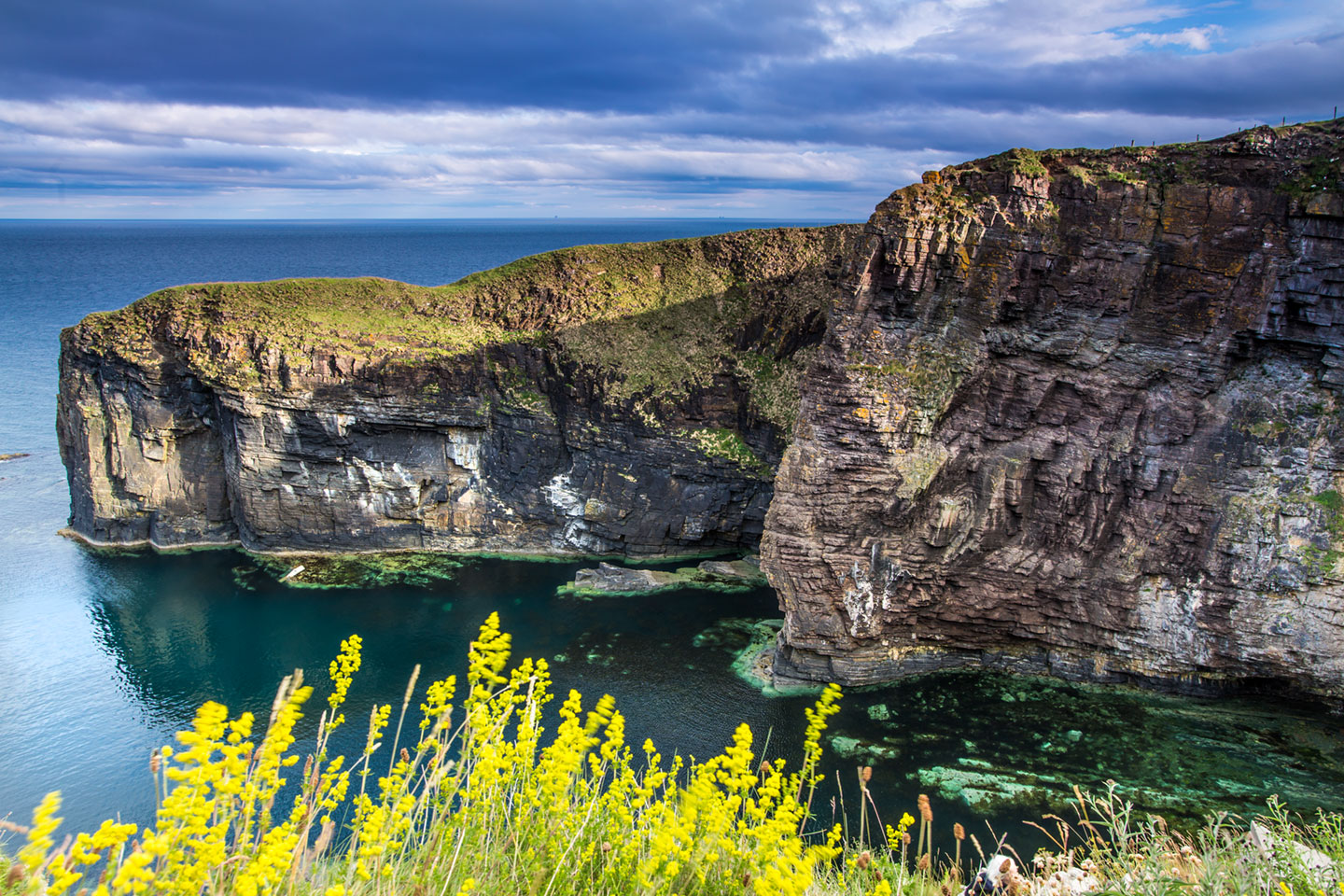 Whaligoe cliffs in Scotland
