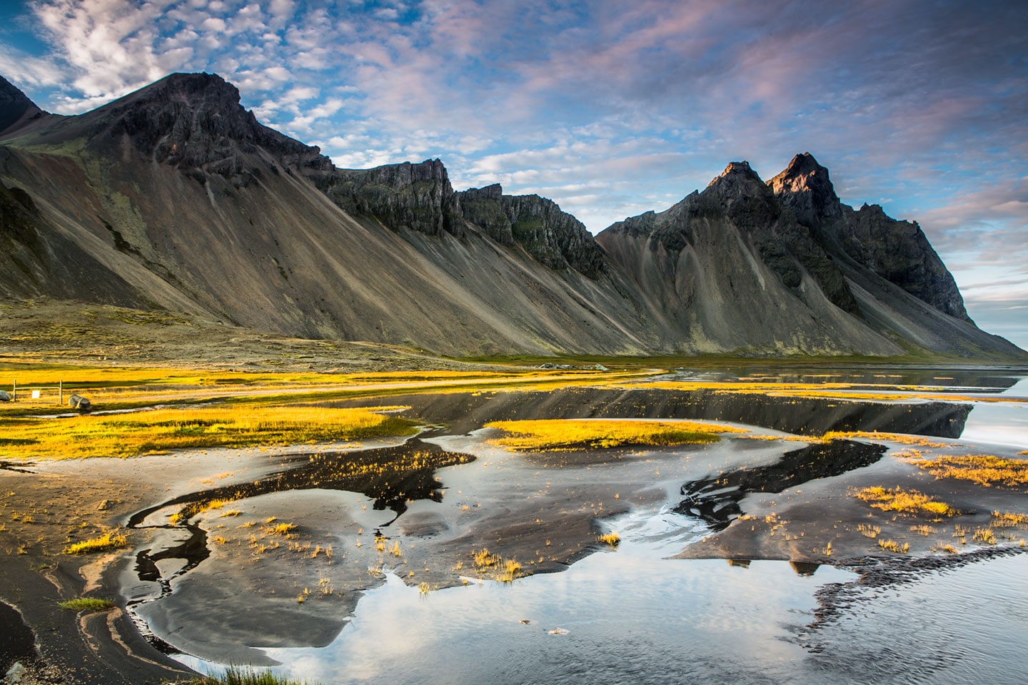 Vesturnhorn mountain range in the south of Iceland