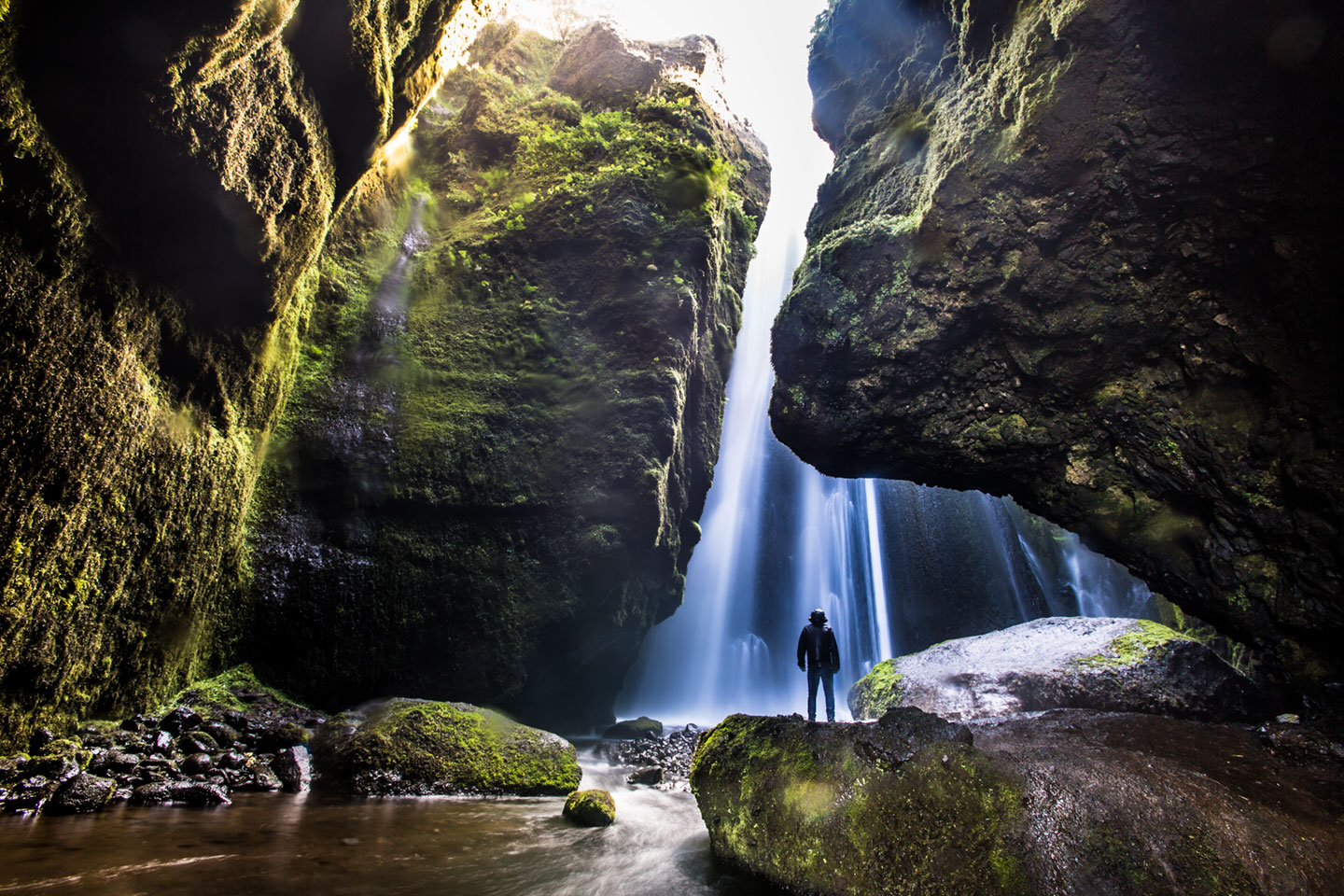 Gljufrabui hidden waterfall in Iceland