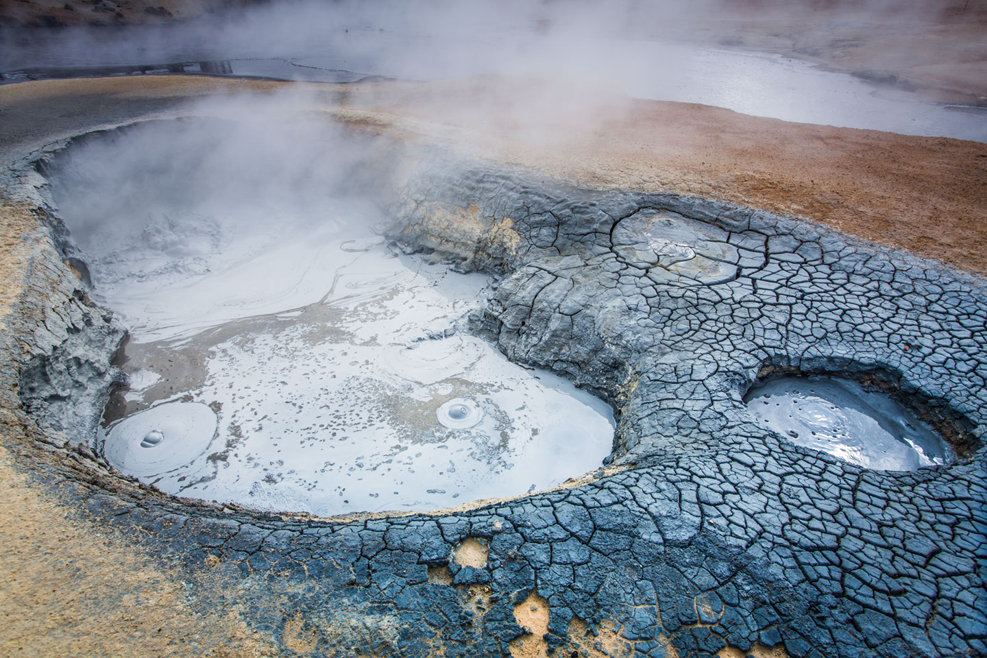 Volcanic mud pools of Krafla near Myvatn, Iceland