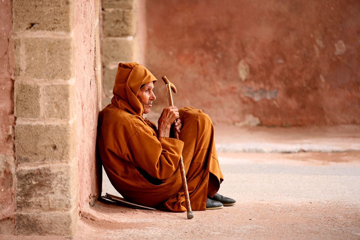 Old man in the medina of Marrakesh, Morocco