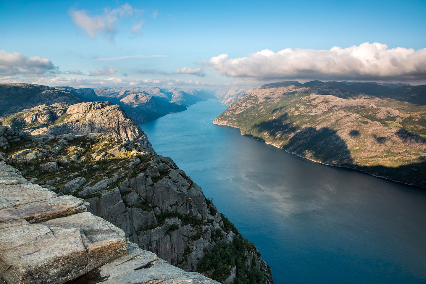 Fjord view from Preikestolen during a travel photography trip in Norway