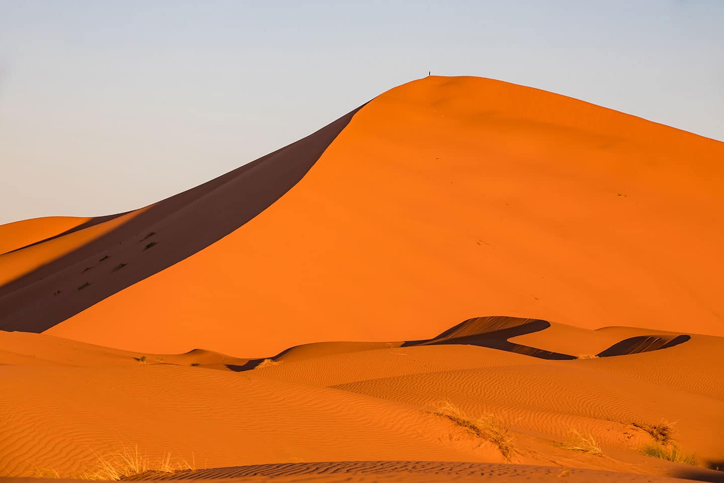 Sahara desert giant sand dunes in Morocco
