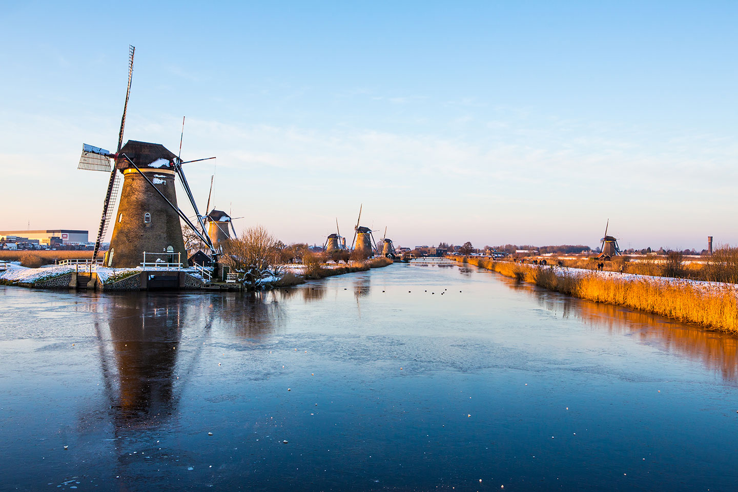 the Netherlands travel photography of windmills at Kinderdijk
