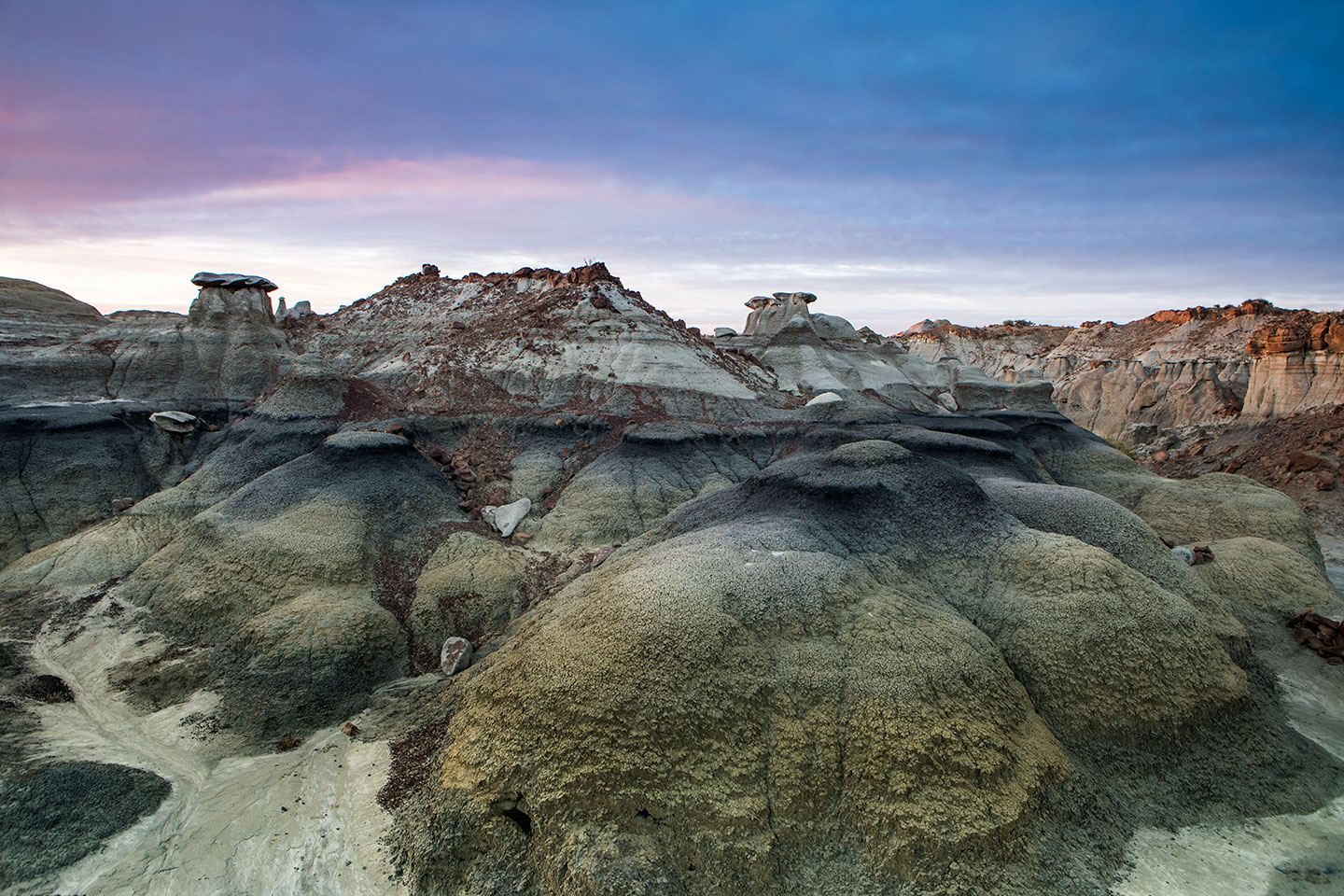 Unique rock formations of Bisti Badlands, New Mexico