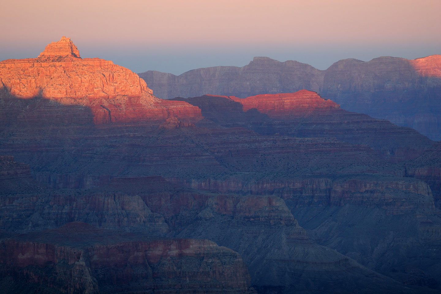 Sunset over Grand Canyon in Arizona